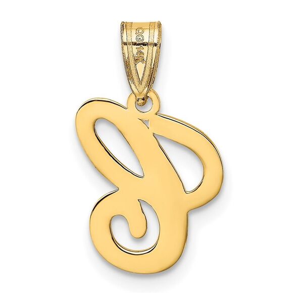 Kazi Luxury 14k Yellow Gold Script Letter C Initial Pendant - Picture 3 of 4